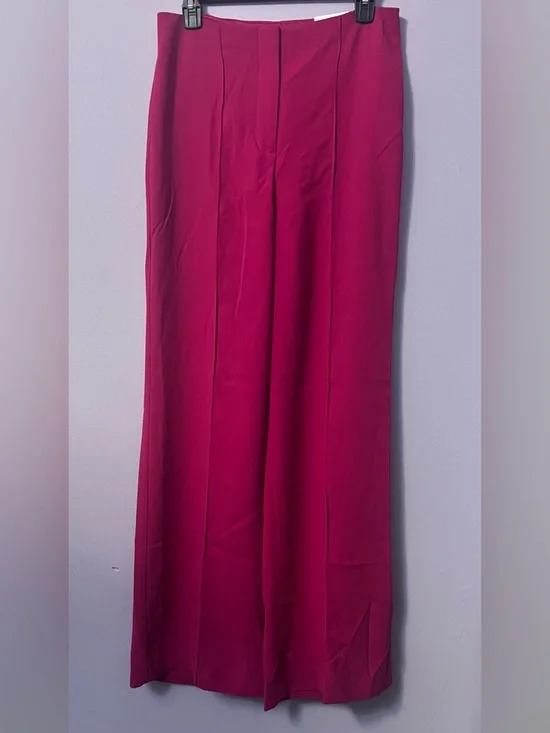 EXPRESS Wide Leg High Rise Pants - Hot Pink - Picture 1 of 3